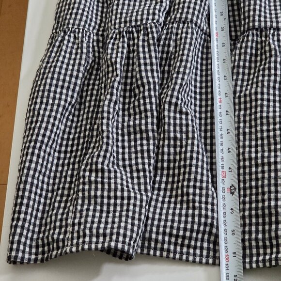 American Eagle Dress Womens XL Black White Gingham Tiered Smocked Cutout Cottage - Picture 6 of 14